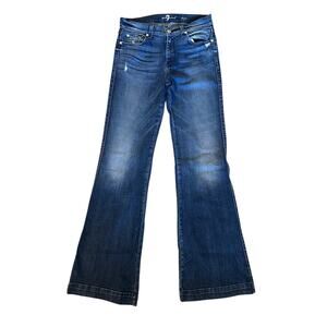VTG 7 For All Mankind Dojo Wide Leg Flare Jeans Size 28 Y2K Festival QuietLuxury